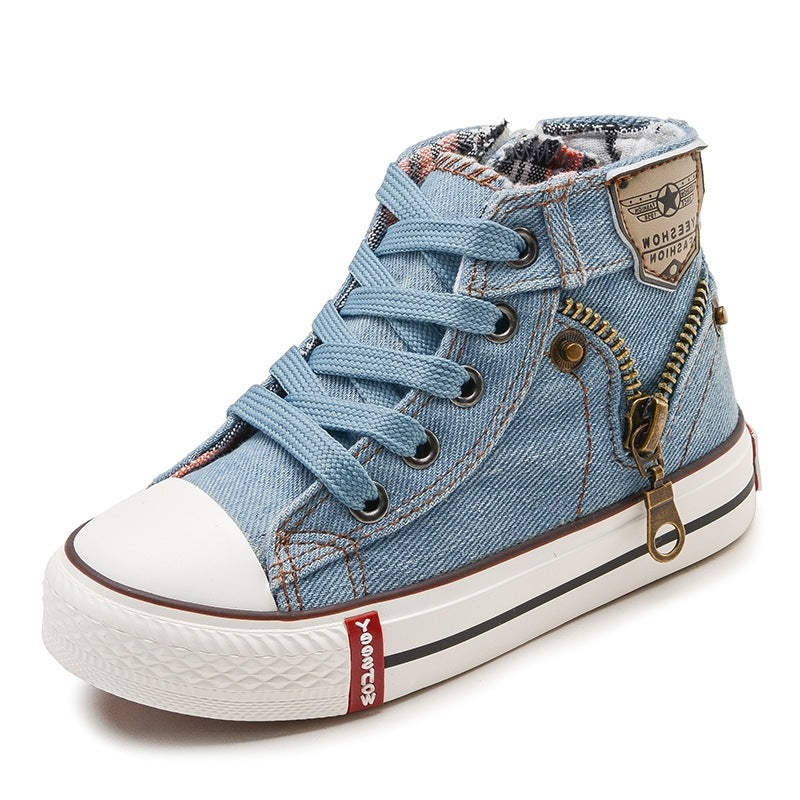 Kids' Breathable Denim Canvas Sneakers