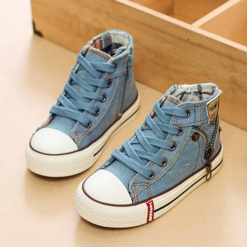 Kids' Breathable Denim Canvas Sneakers