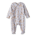Wild Wrangler Blue Western Baby Boy Bamboo Zipper Romper