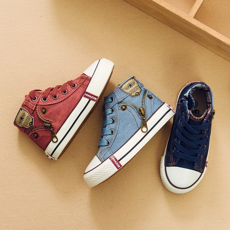 Kids' Breathable Denim Canvas Sneakers