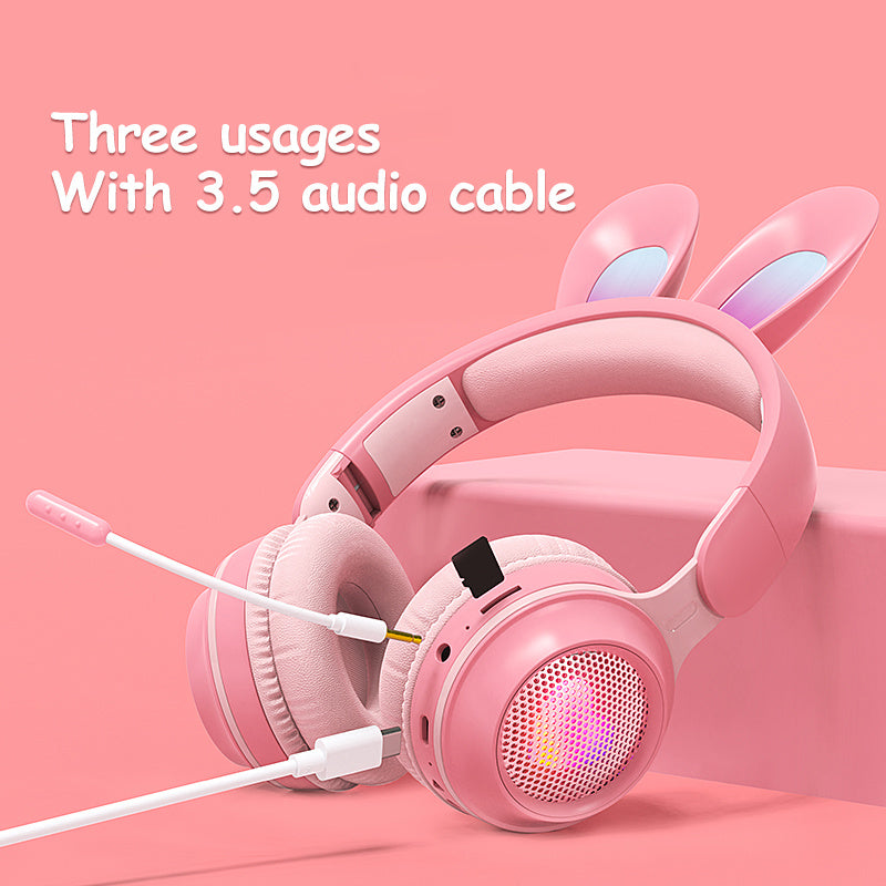 RGB Rabbit Ear Wireless Bluetooth Headphones