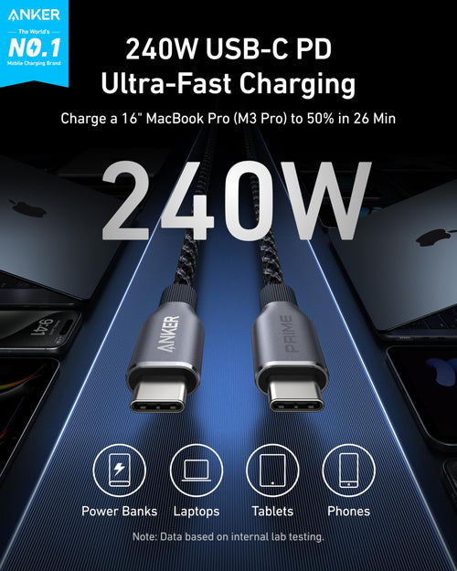 Anker Prime USB-C to USB-C Cable (240W)