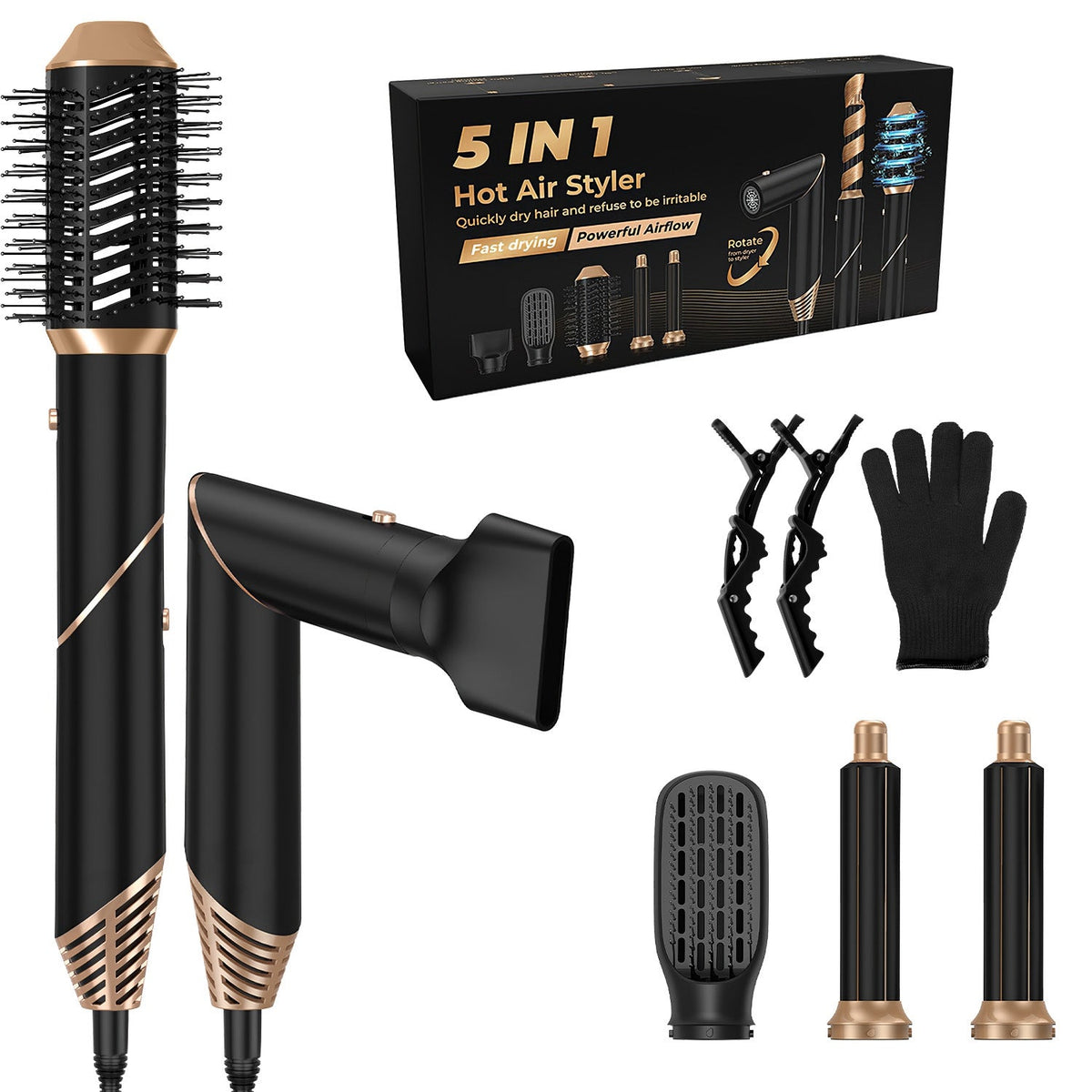 5-in-1 Air Styler Hot Air Brush Set