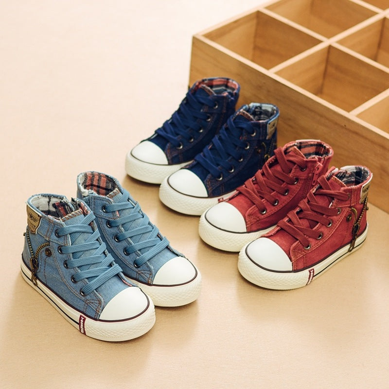 Kids' Breathable Denim Canvas Sneakers