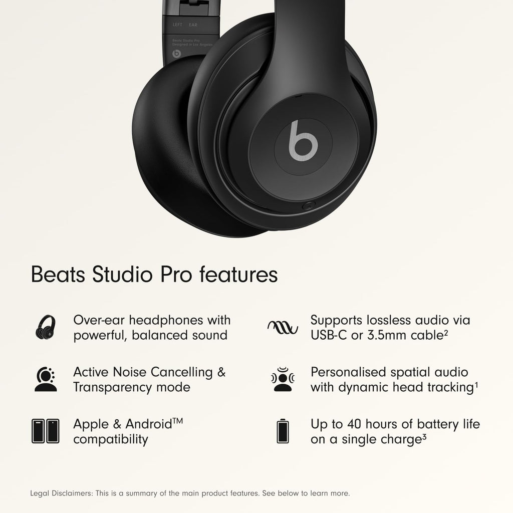 Beats Studio Pro Wireless Headphones Black Refurbished