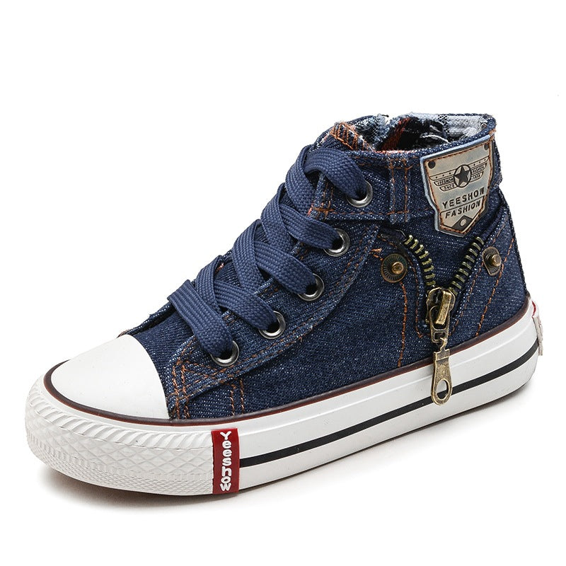 Kids' Breathable Denim Canvas Sneakers