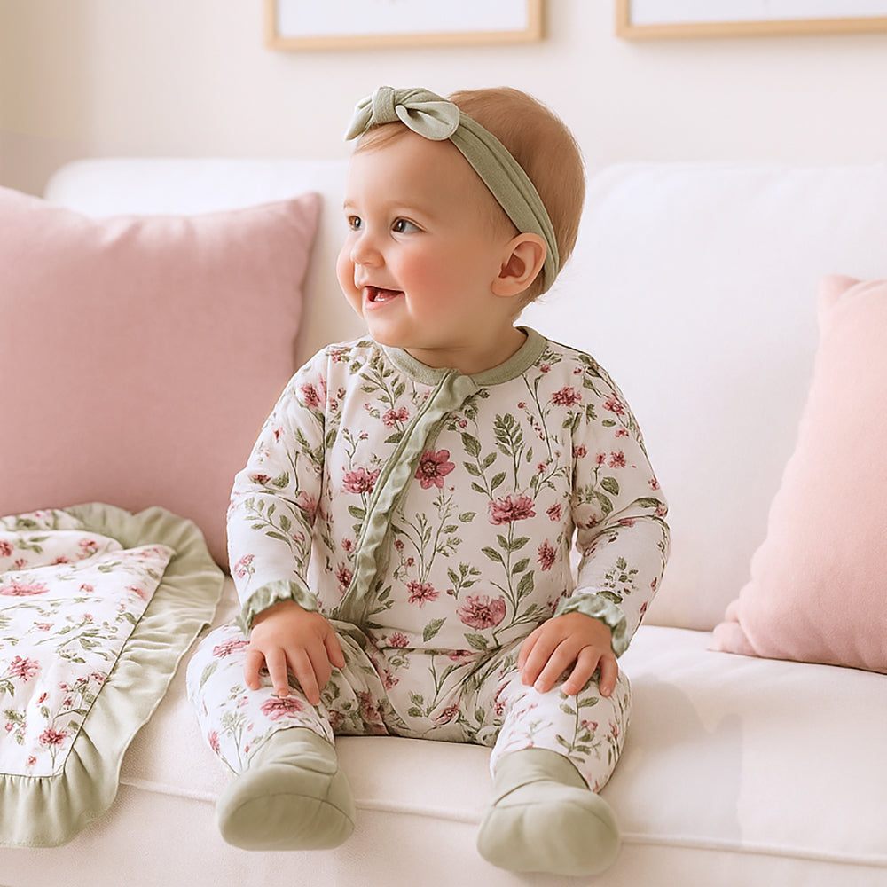 Pretty Petals Bamboo Zipper Romper