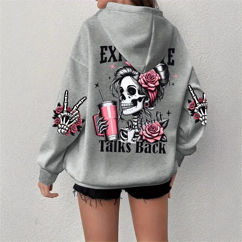 Retro Skull Graphic Sweatshirt