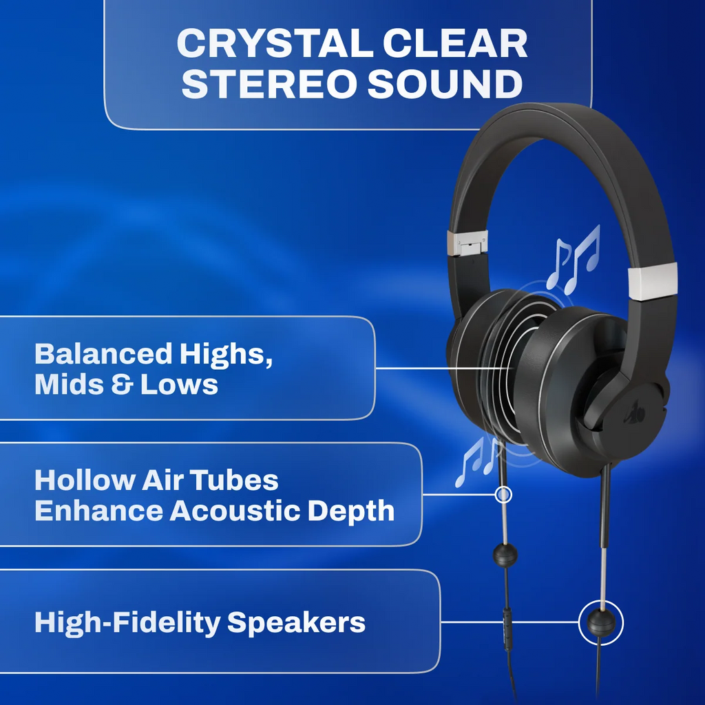 EMF Radiation-Free Air Tube Over-Ear Headphones