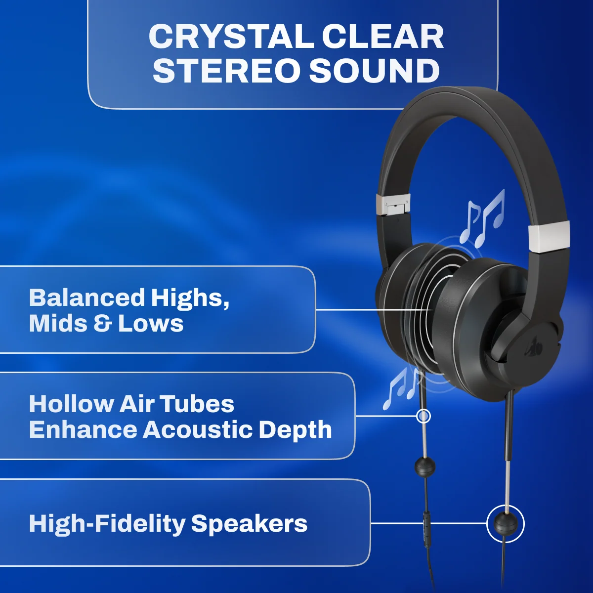 EMF Radiation-Free Air Tube Over-Ear Headphones