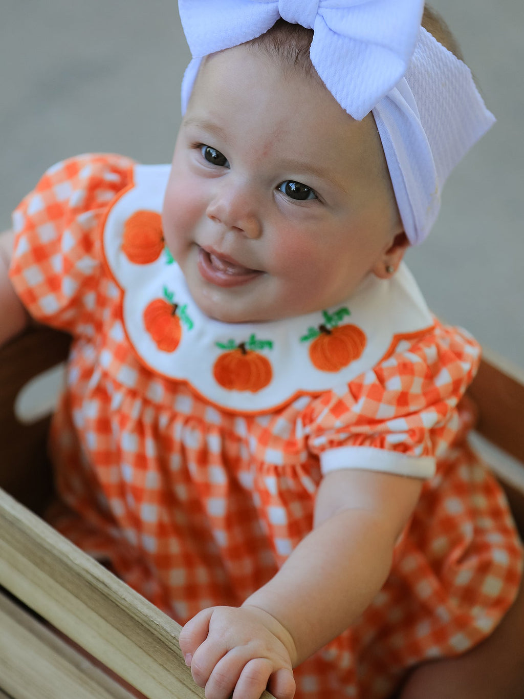 Pumpkin Puff Sleeve Girls Bloomer Set
