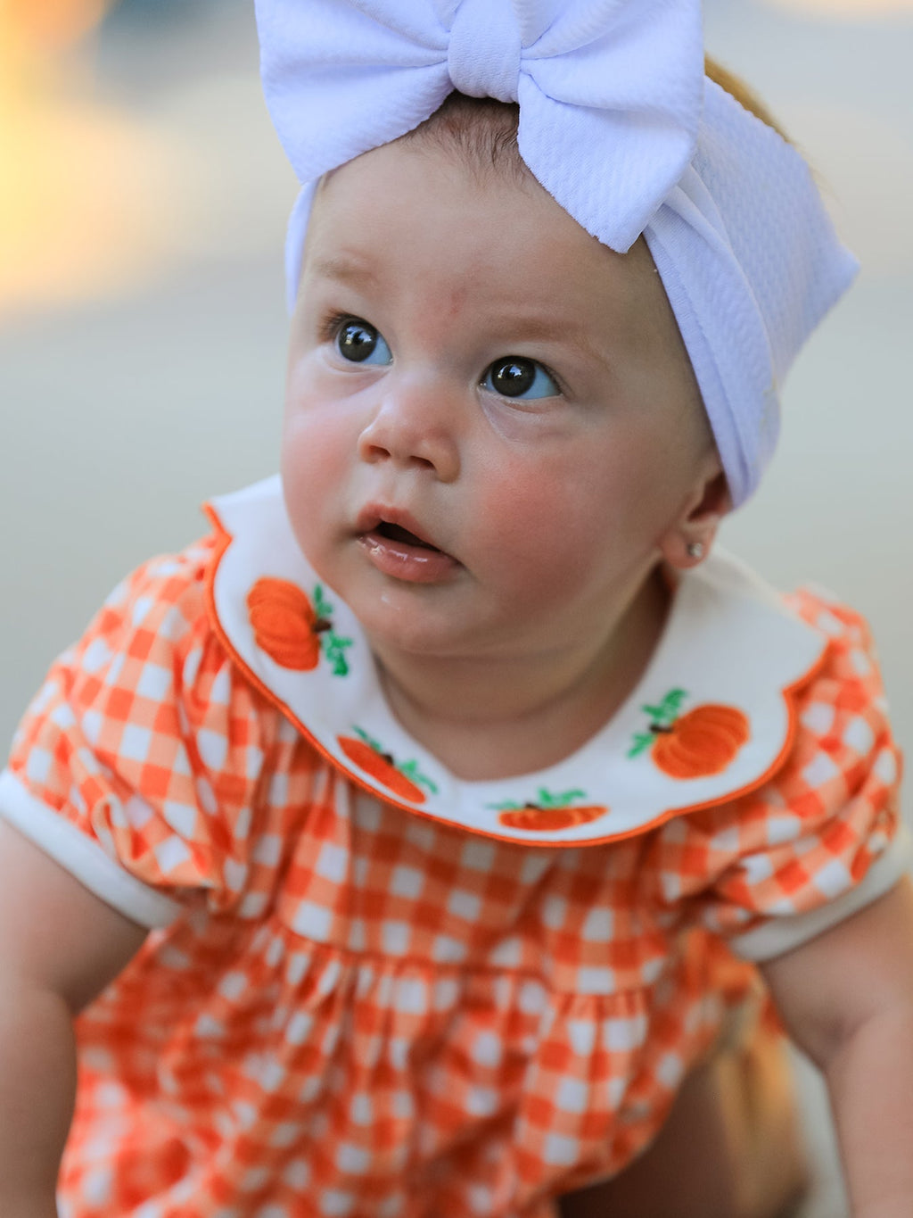 Pumpkin Puff Sleeve Girls Bloomer Set