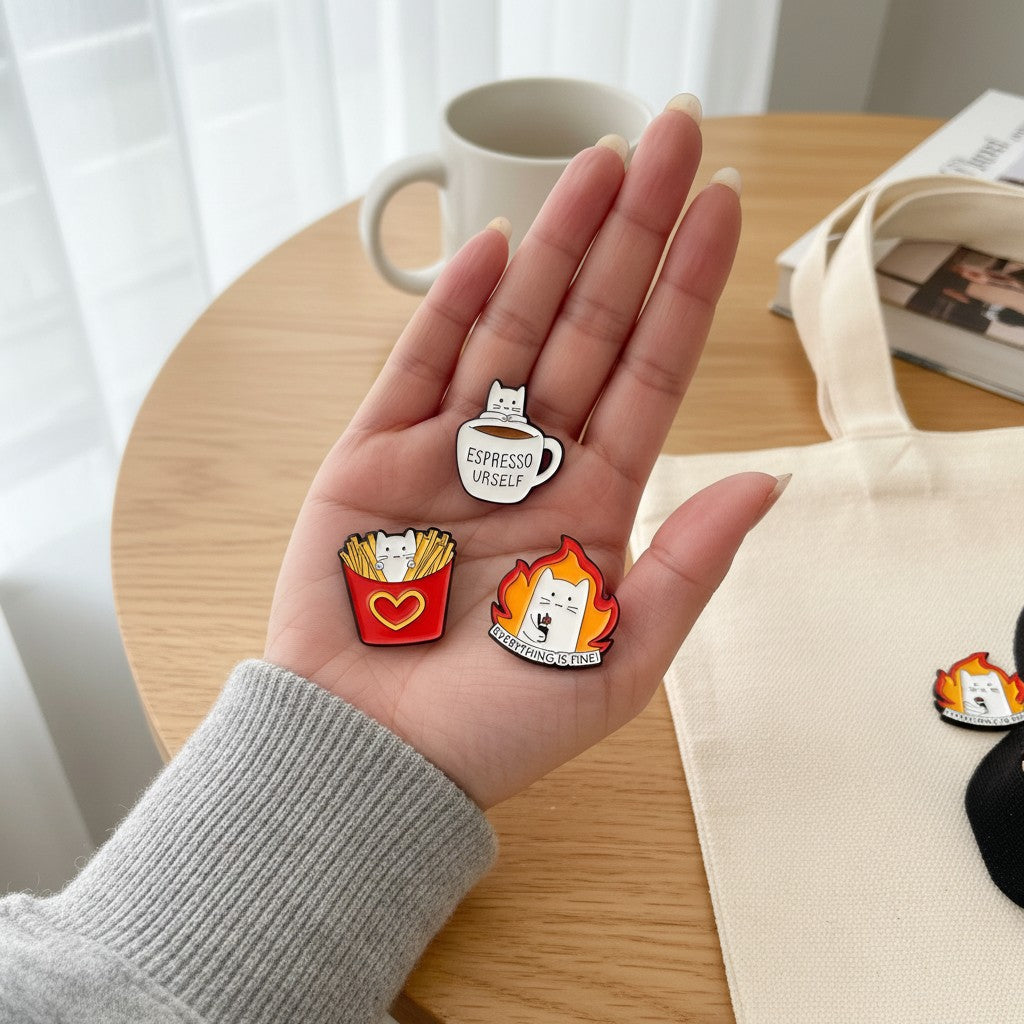 Kawaii Cat Enamel Pin Set