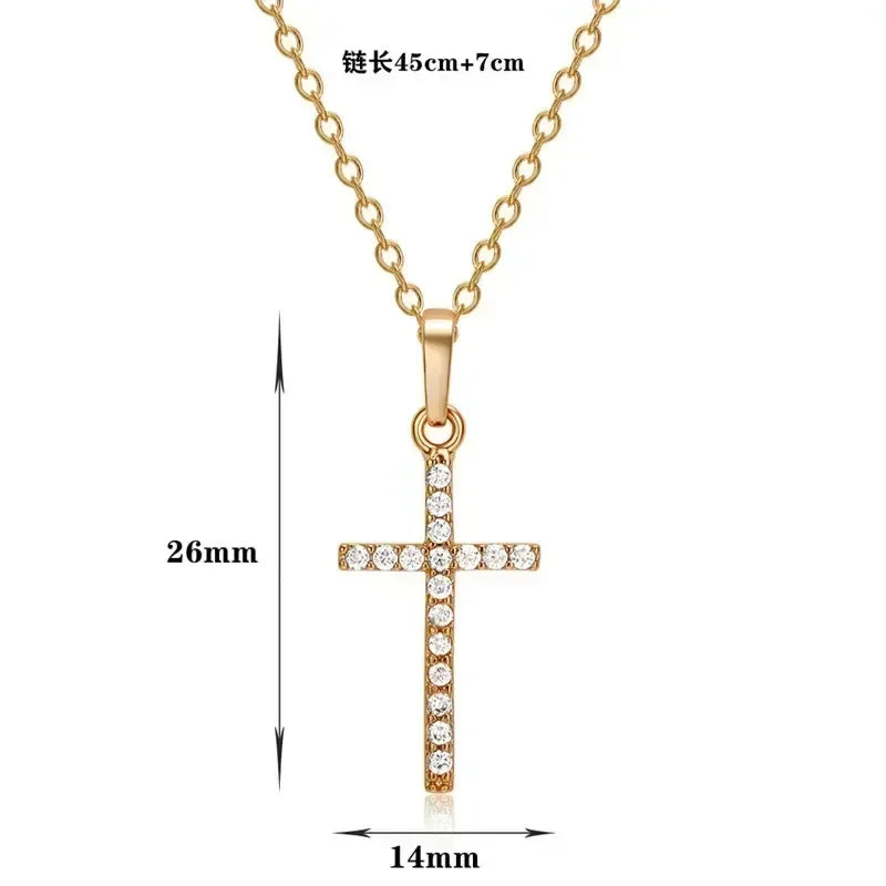 Crystal Cross Pendant Necklace