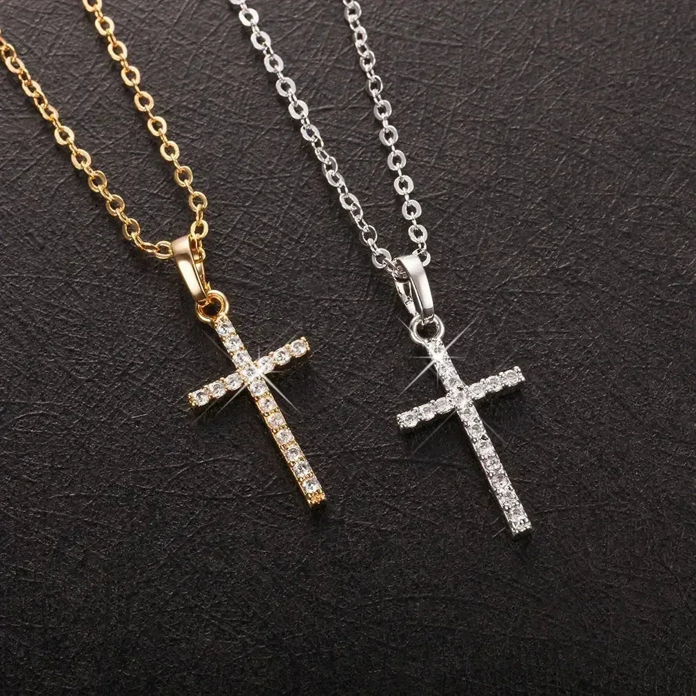 Crystal Cross Pendant Necklace
