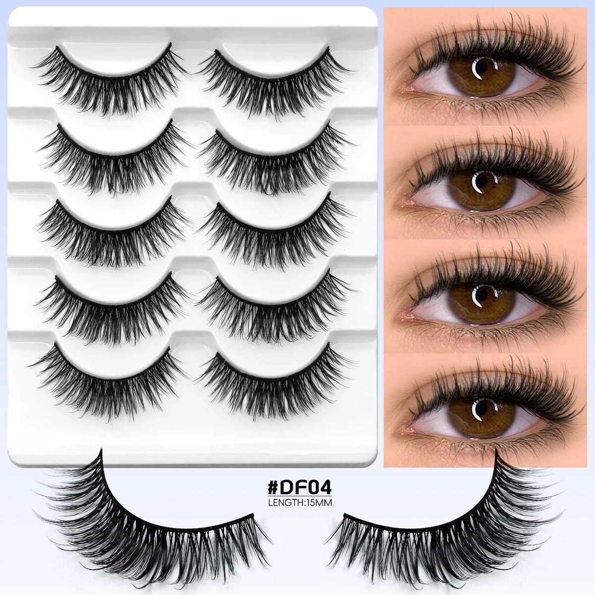 Veltrinay Cat Eye Lashes 5 Pairs