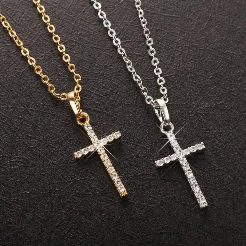 Crystal Cross Pendant Necklace