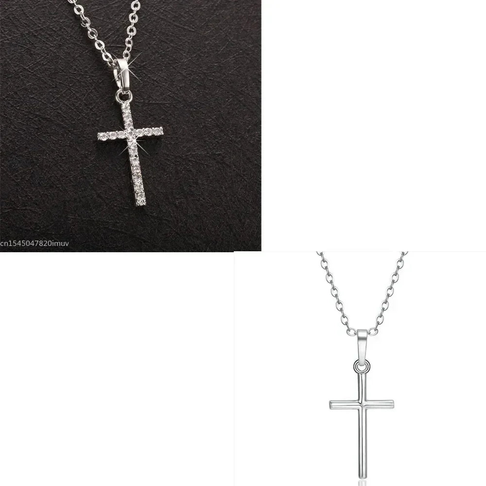 Crystal Cross Pendant Necklace
