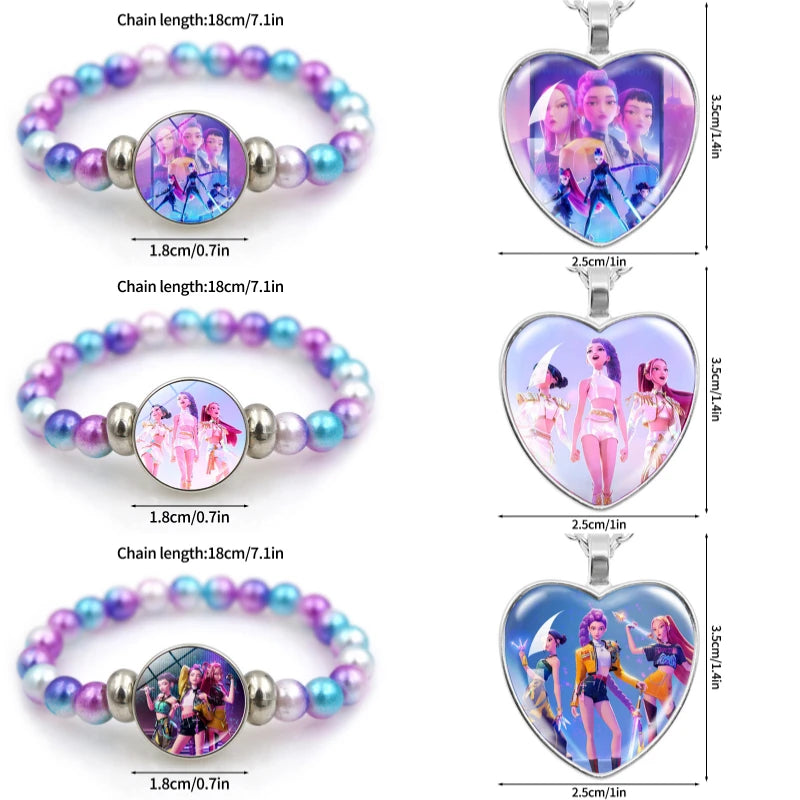 K-pop Heart Keychains K-POP Necklace Bracelet