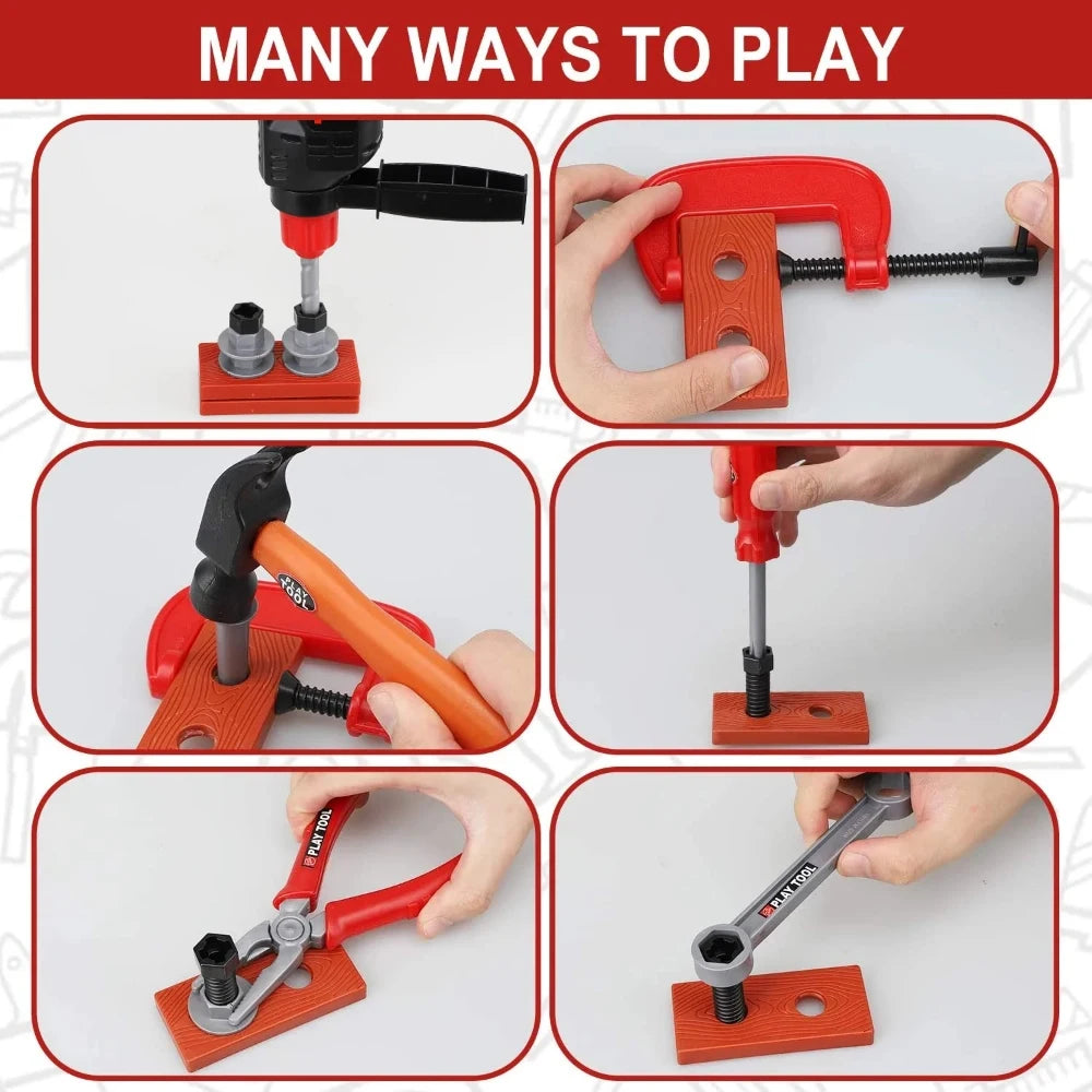 Kids Power Tool Set with Electric Toy Drill