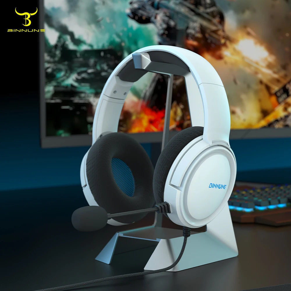 BINNUNE Gaming Headset with Mic for PS4, PS5, Xbox, Series X|S, Xbox One, PC ,Switch, Wired Gaming Headphones