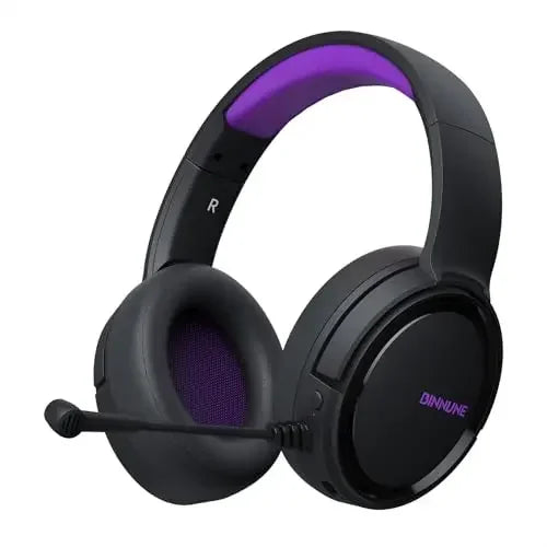 BINNUNE Wireless Gaming Headset with Mic Lightweight Over-Ear Gaming Headphones Low Latency Bluetooth Noise Cancelling Mic