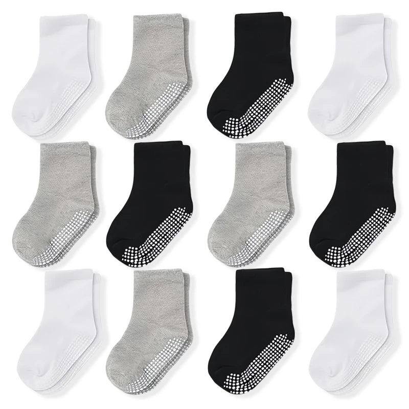 12 Pairs Baby Walking Socks Anti-Slip
