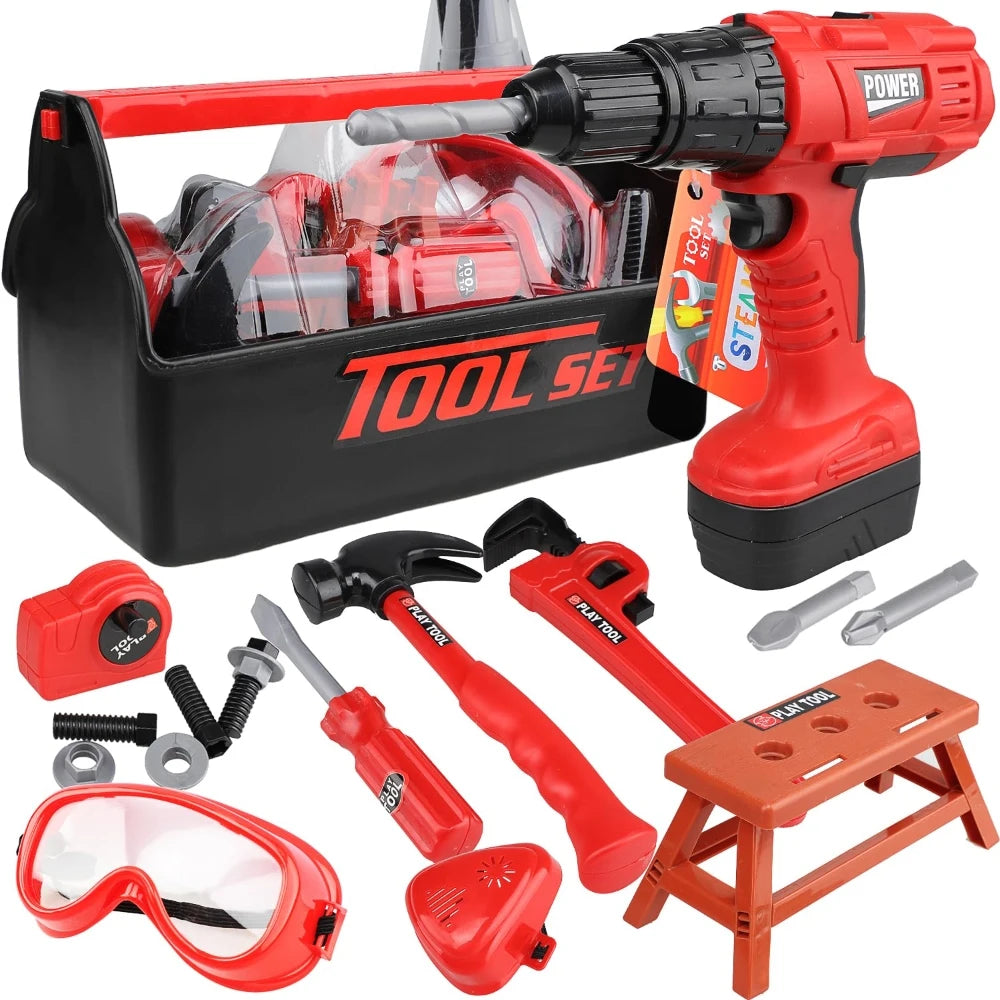 Kids Power Tool Set with Electric Toy Drill