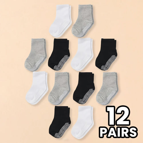12 Pairs Baby Walking Socks Anti-Slip