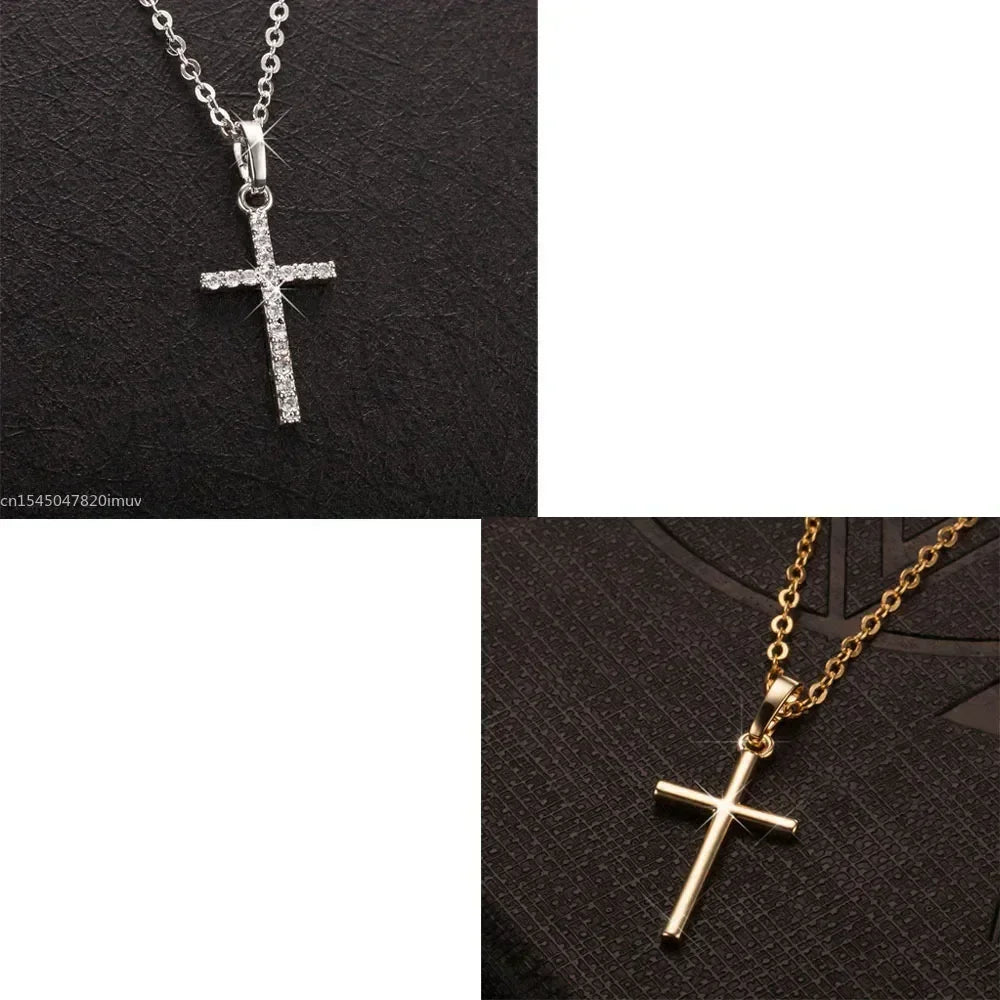 Crystal Cross Pendant Necklace