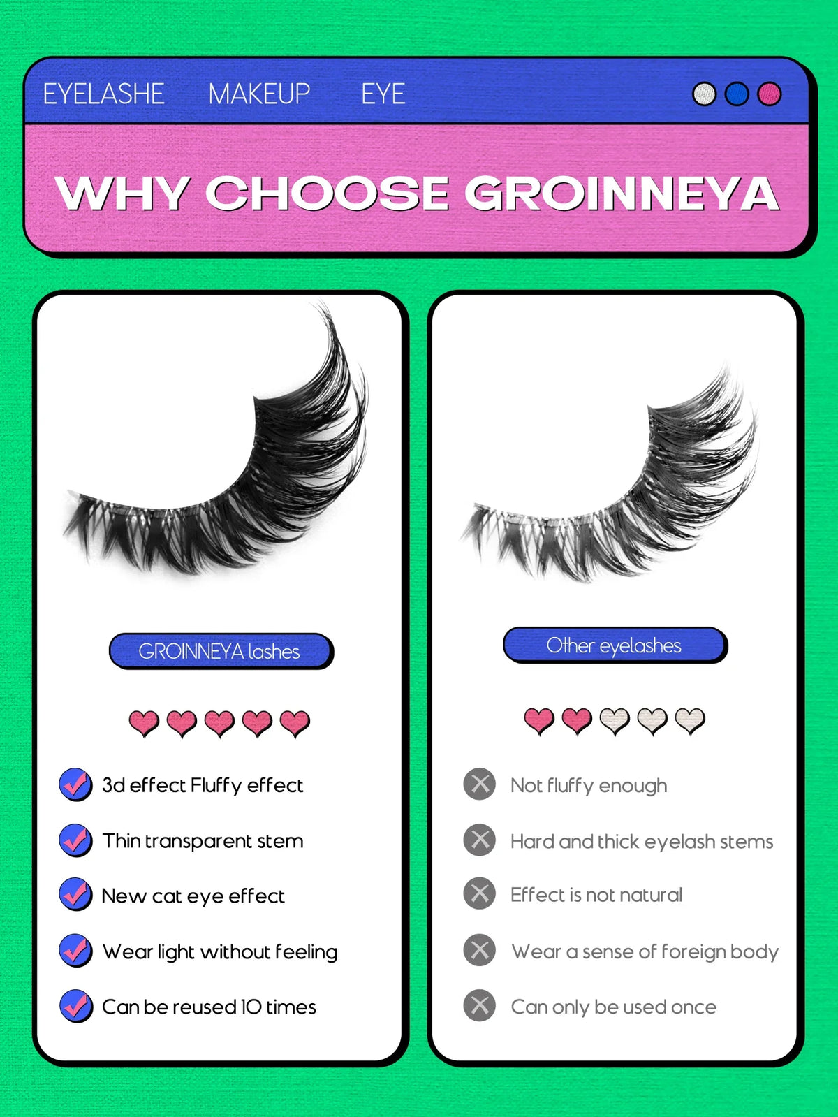 Veltrinay Cat Eye Lashes 5 Pairs