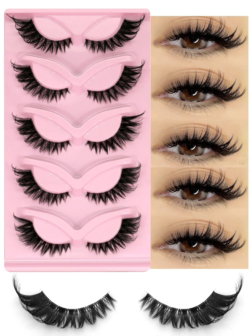 Veltrinay Cat Eye Lashes 5 Pairs