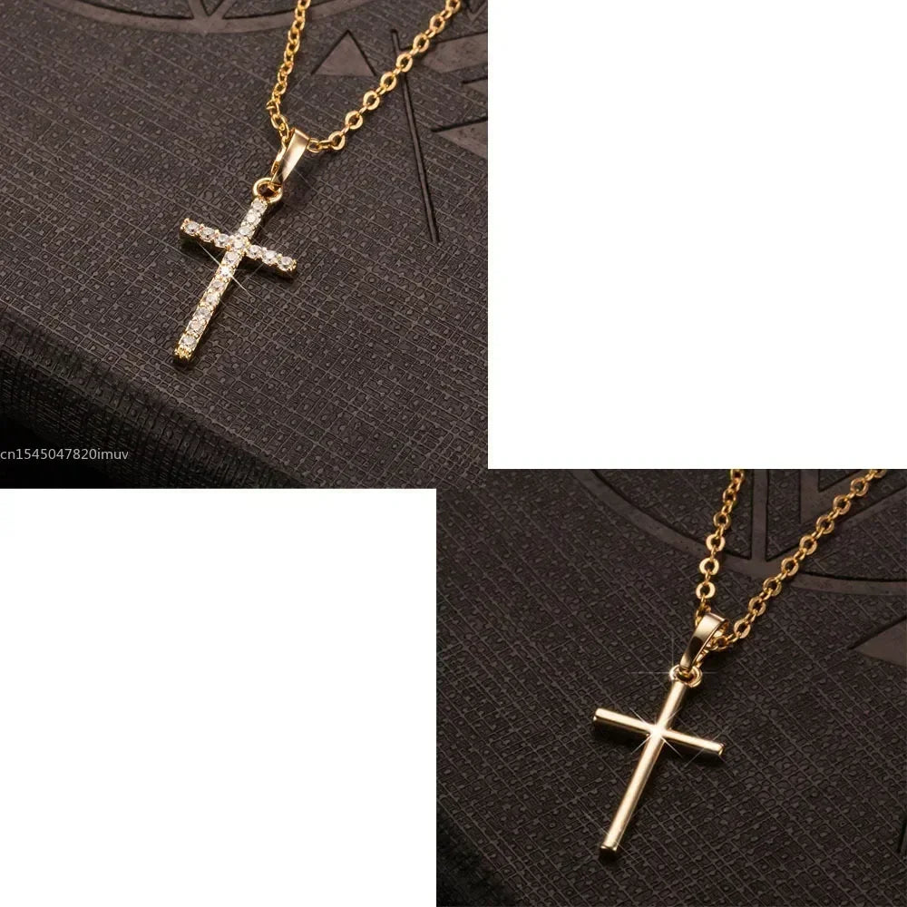 Crystal Cross Pendant Necklace