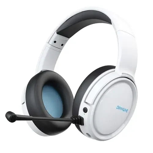 BINNUNE Wireless Gaming Headset with Mic Lightweight Over-Ear Gaming Headphones Low Latency Bluetooth Noise Cancelling Mic