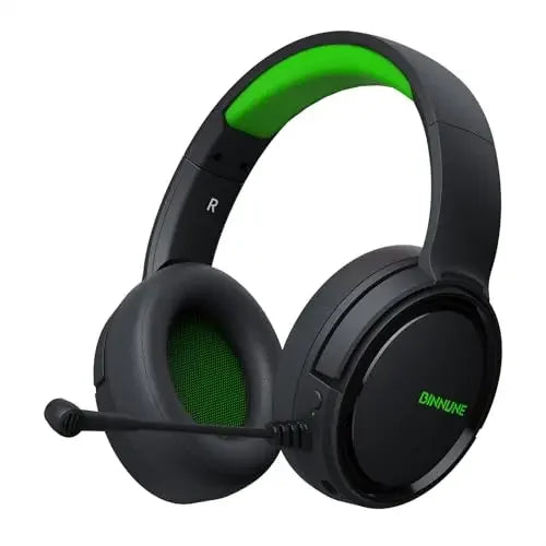 BINNUNE Wireless Gaming Headset with Mic Lightweight Over-Ear Gaming Headphones Low Latency Bluetooth Noise Cancelling Mic