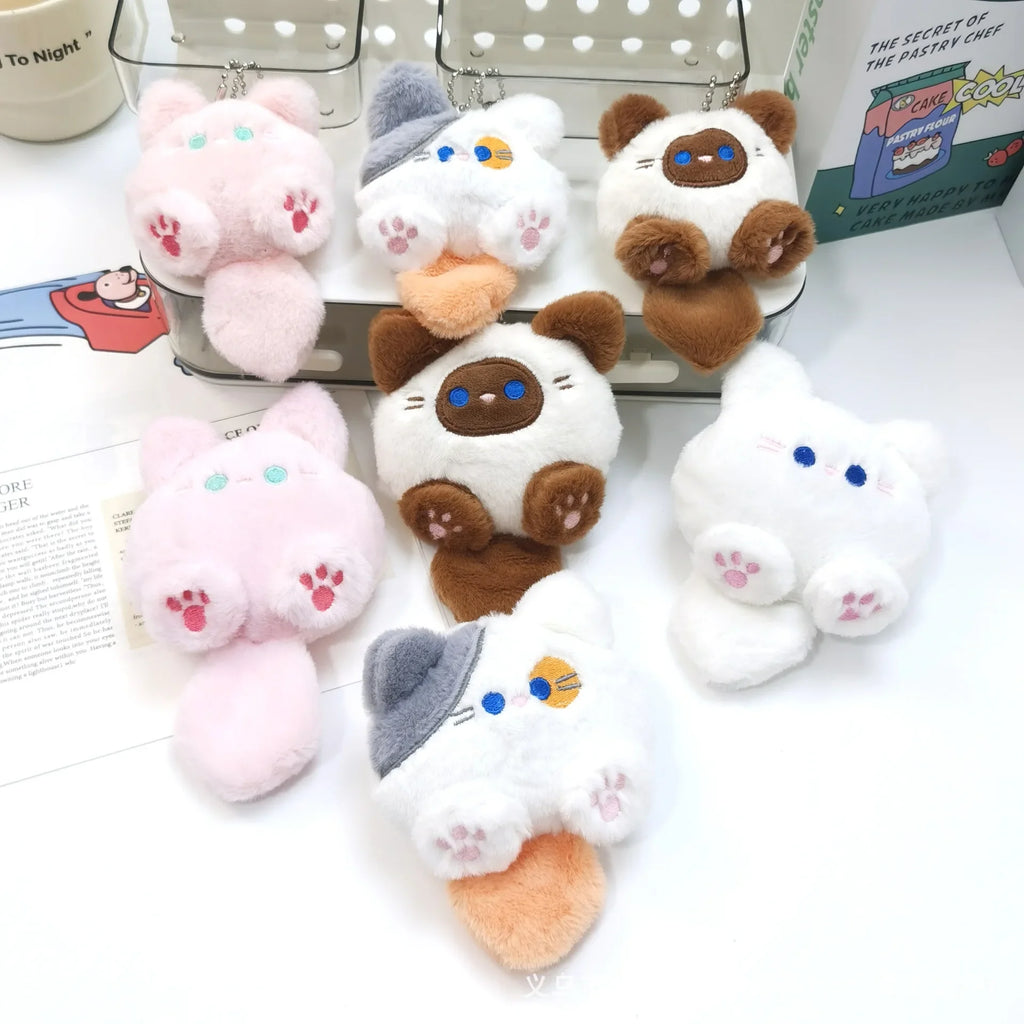 1-20PCS Cute Plush Long Tail Cat Pendant Cat Doll Doll School Bag Charm Key Charm