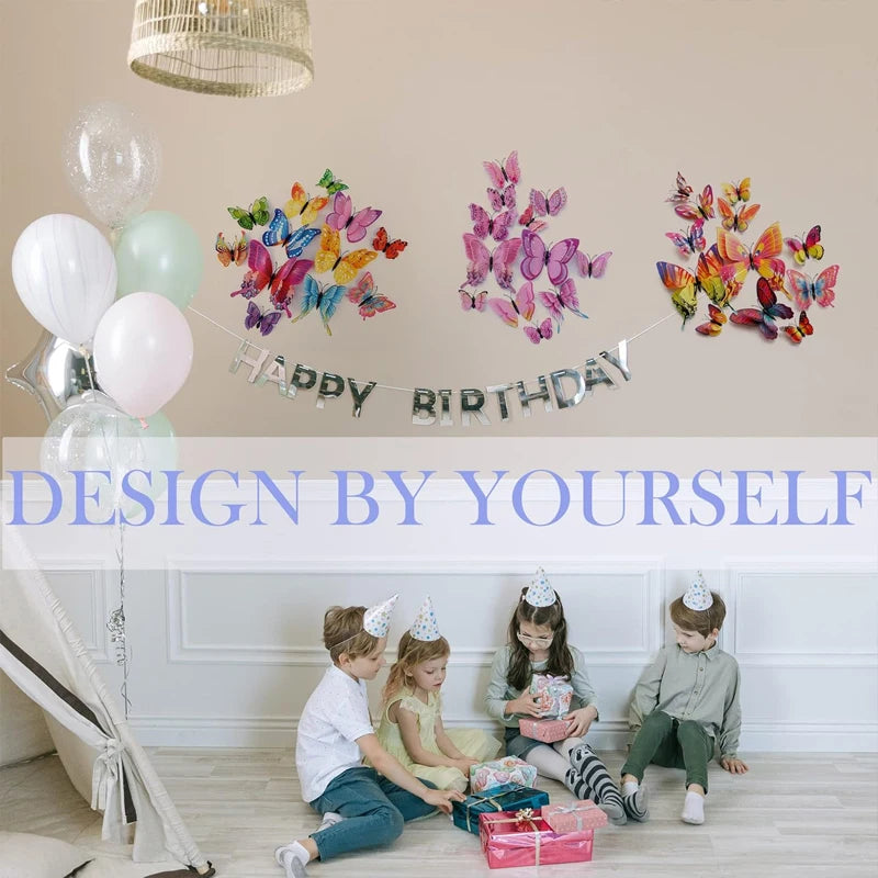 3D Butterfly Wall Decor Butterfly Decorations Stickers with Magnets
