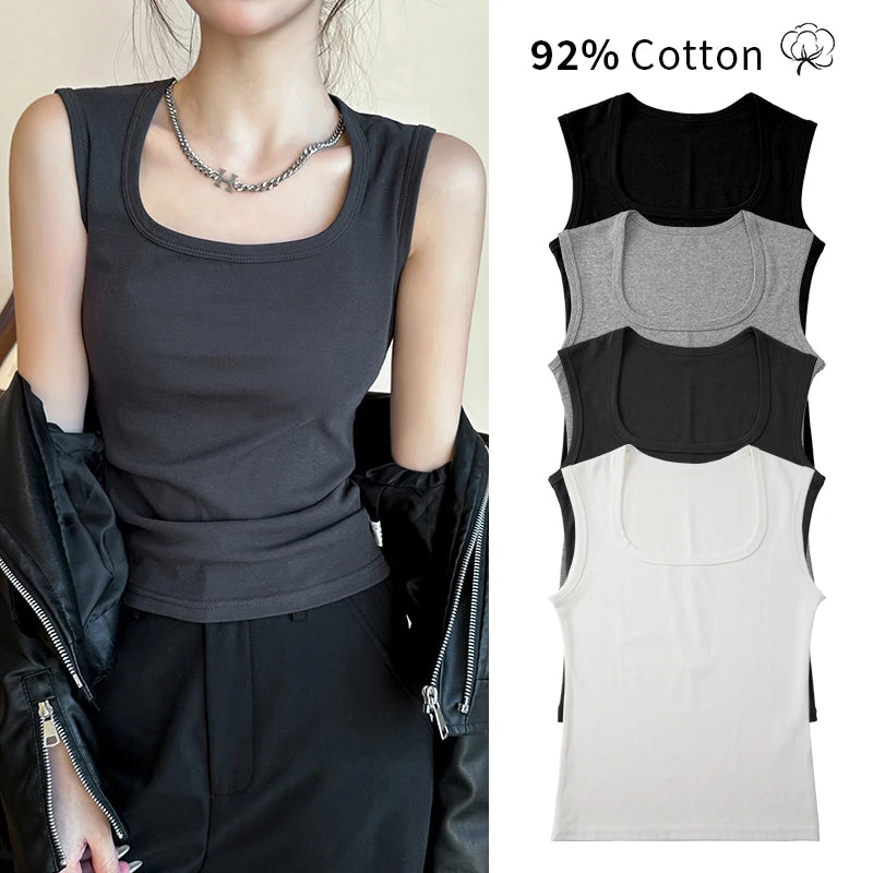 Women Solid Sleeveless Tank Top Camisole