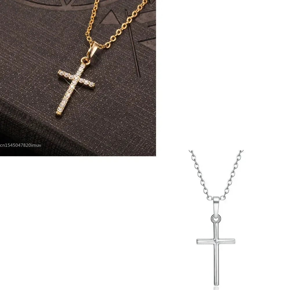 Crystal Cross Pendant Necklace