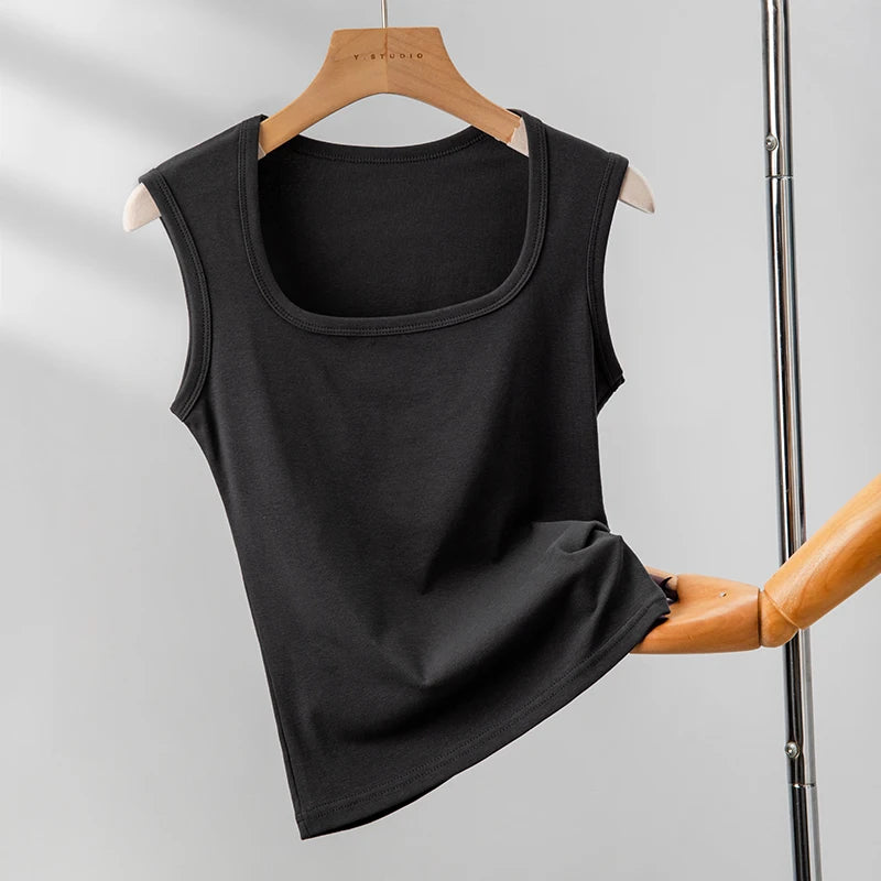 Women Solid Sleeveless Tank Top Camisole