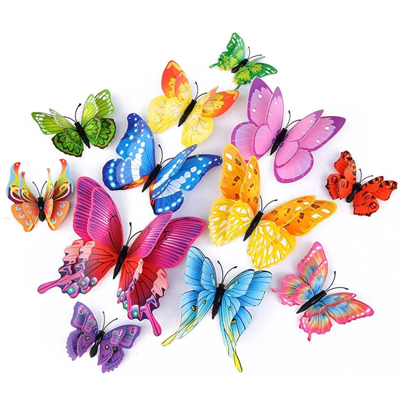 3D Butterfly Wall Decor Butterfly Decorations Stickers with Magnets