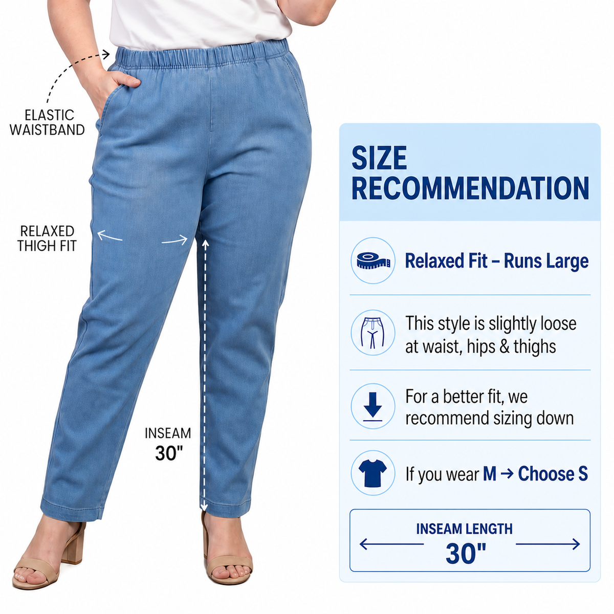 Women's Lightweight Pull-On Denim Jeans