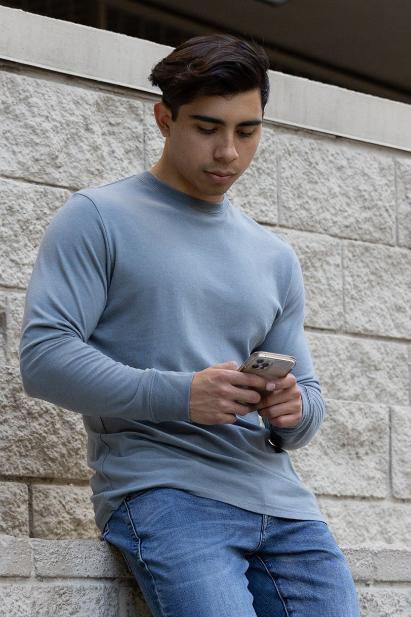 Men's Bamboo Viscose Organic Cotton Long Sleeve T-Shirt