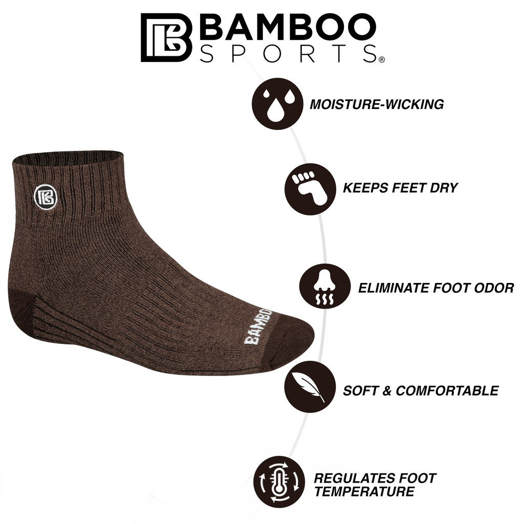 Men's Bamboo Quarter Crew Hiking Socks