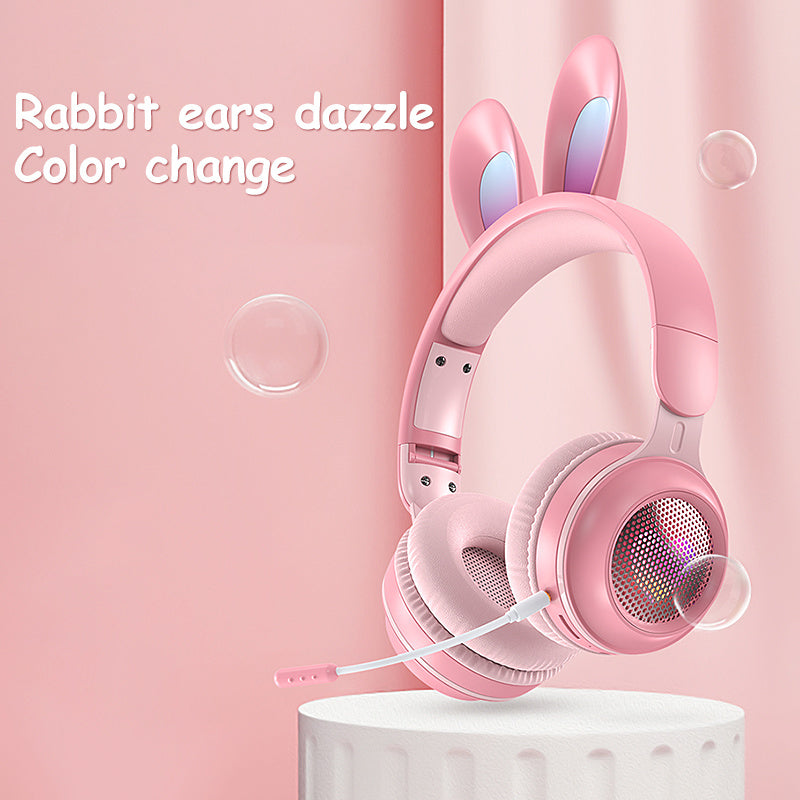 RGB Rabbit Ear Wireless Bluetooth Headphones