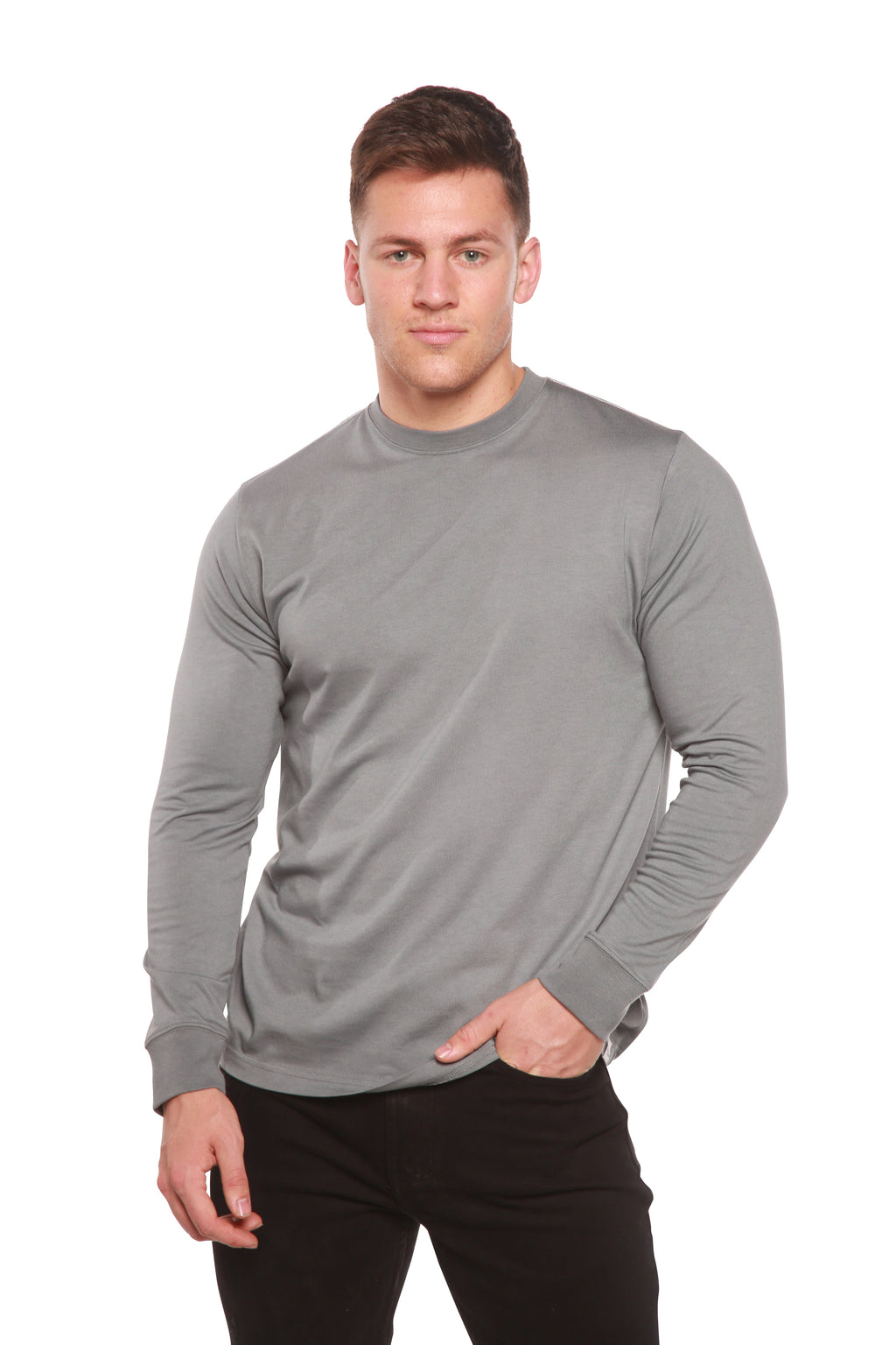 Men's Bamboo Viscose Organic Cotton Long Sleeve T-Shirt
