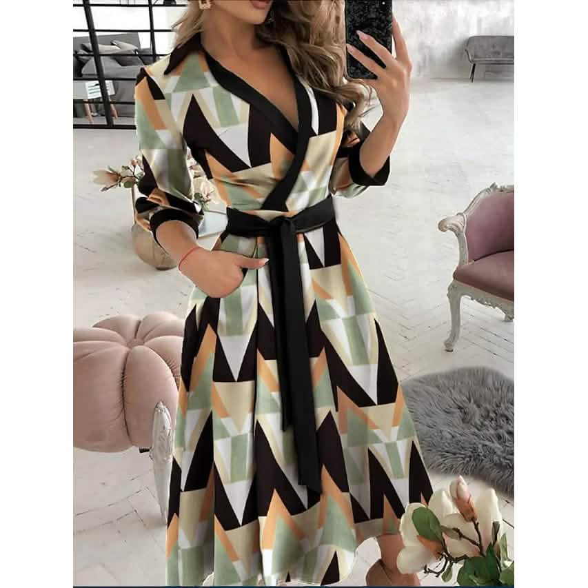 Women's A-Line Midi Dress with Pockets