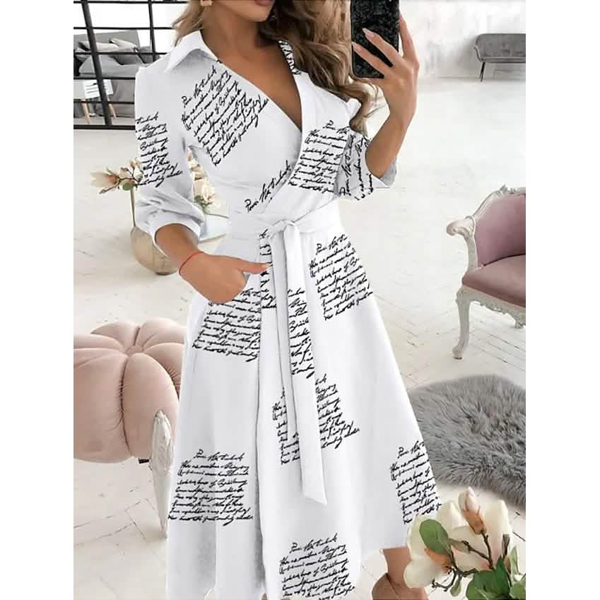 Women's A-Line Midi Dress with Pockets