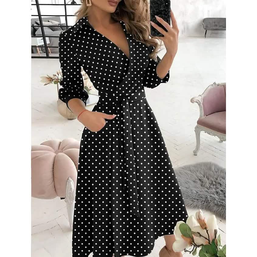 Women's A-Line Midi Dress with Pockets